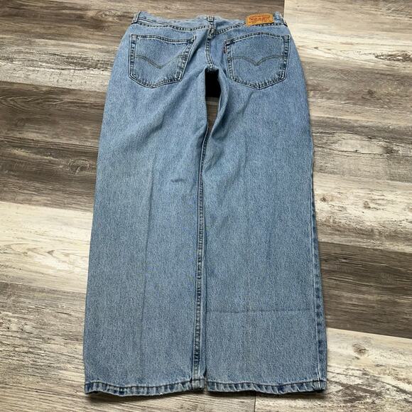 Levis 550 Red Tab Stonewash Blue Mens 35x30 Relaxed Fit Straight Leg Denim Jeans - Picture 3 of 13